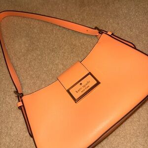 kate spade Coral Saffiano Shoulder Bag with Gold Plaque